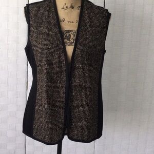 Ann Loy Original Vest size S color tan and black NWOT